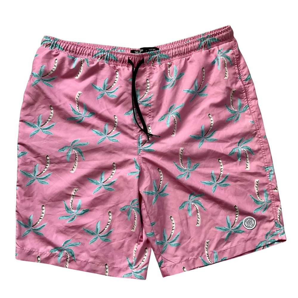 BKLYN Cloth Mens Kent Ave Volley Swim Trunks Shorts Palm Tree 2XL Bathing Suit